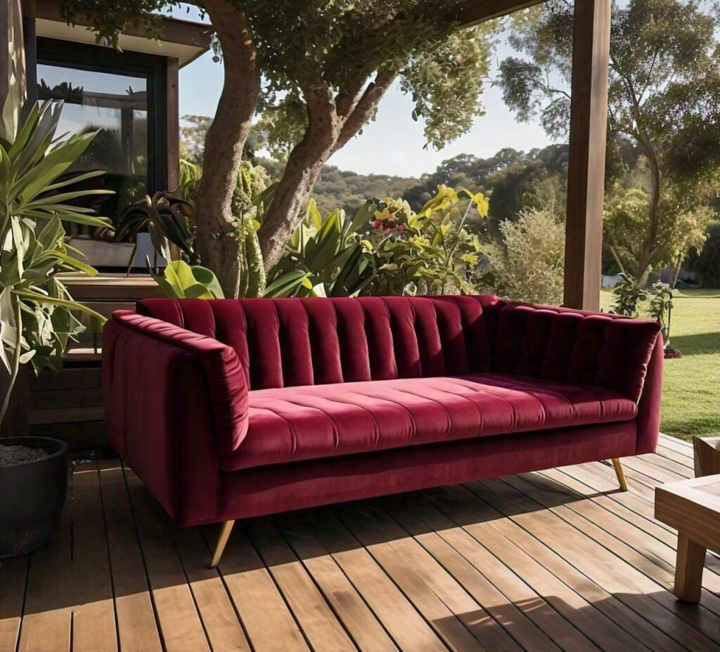 Custom Maroon Colour Sofa